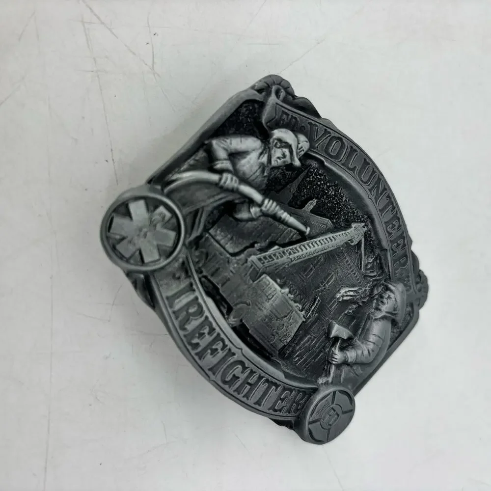 Firefighter Belt Buckle Great American Buckle Co Western Volunteer